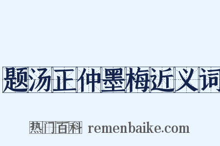 题汤正仲墨梅近义词是什么意思的图片